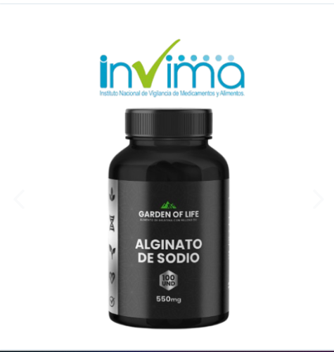 ALGINATO DE SODIO 550MG GARDEN OF LIFE