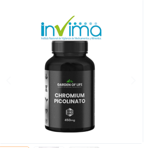 CHROMIUM PICOLINATO 450MG GARDEN OF LIFE
