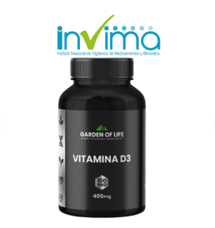 Vitamina D3 400mg Garden Of Life | Huesos, Inmunidad y Bienestar