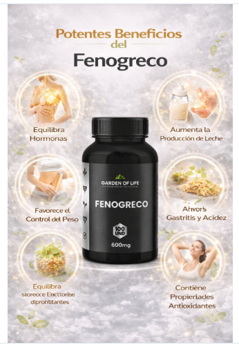 Fenogreco 600mg Garden Of Life | Hormonas, Lactancia y Digestión