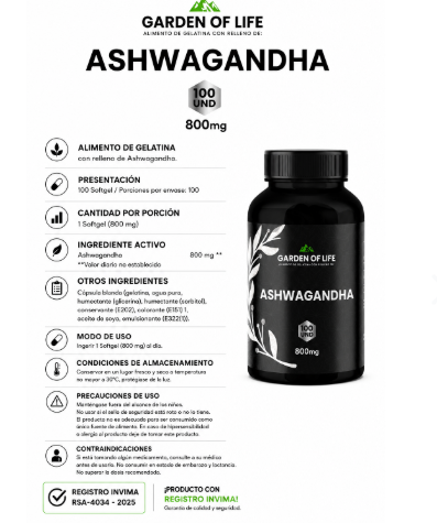 Ashwagandha (800 mg) GARDEN OF LIFE