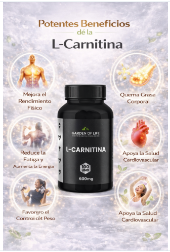 L-Carnitina 600mg Garden Of Life | Quema Grasa y Energía