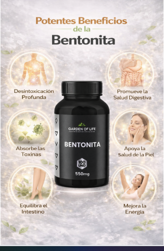 Bentonita 550mg Garden Of Life | Desintoxicación y Salud Digestiva