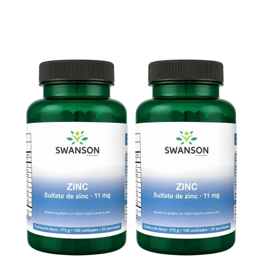X2 Zinc Swanson By Vital World – Sulfato de Zinc 11mg | 2x1 Oferta Exclusiva