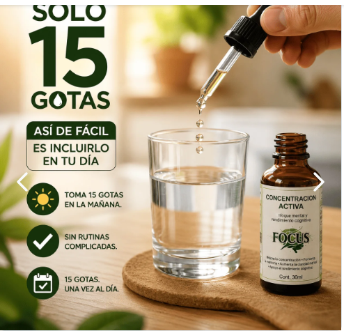 Solo 15 gotas al día - Gotas Focus Concentración Activa